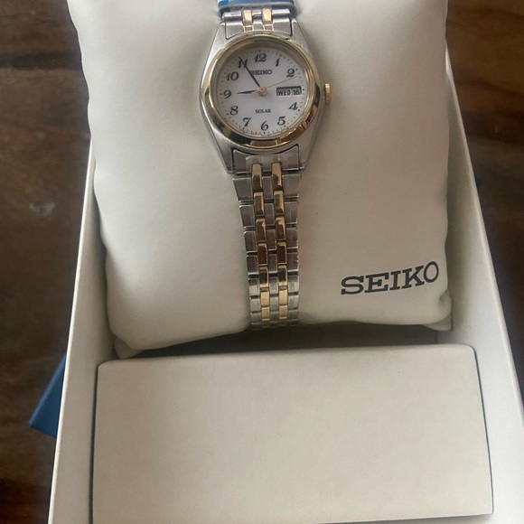 Women’s Seiko Two-Tone Silver and Gold Solar Watch main image 4